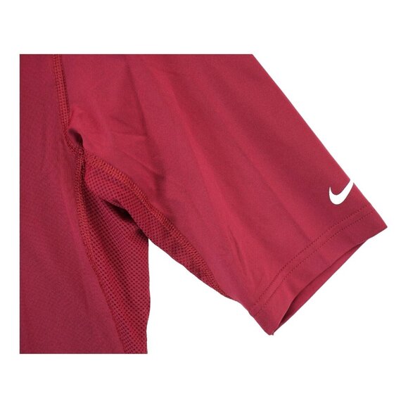 Nike Men's Pro/Dri-Fit Red Athletic T-Shirt Size Large With Logo On Sleeve - Picture 3 of 6